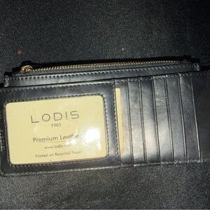 Lodis Black Leather Card Holder